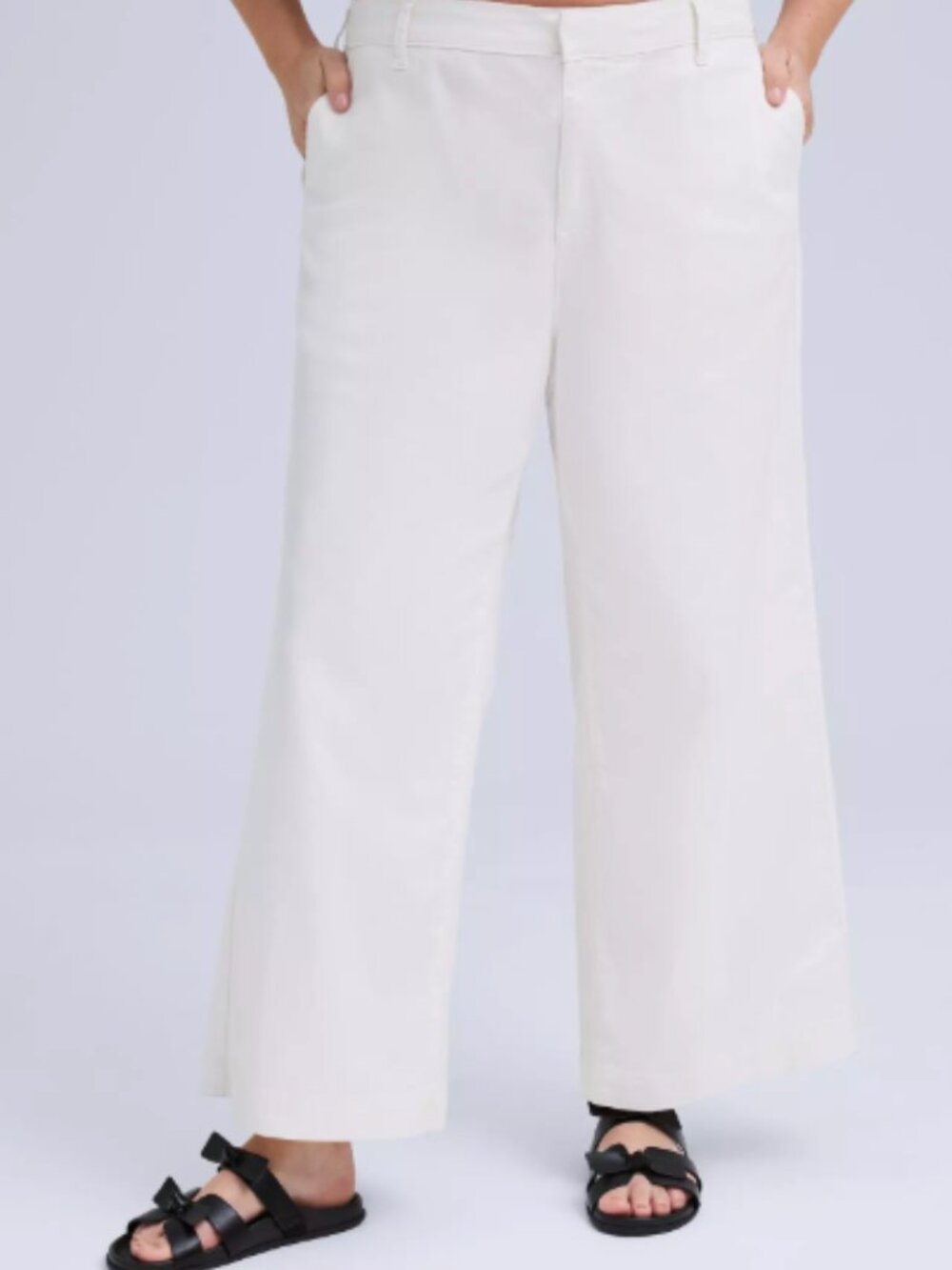NWT Torrid Size 24 Belle Isle High Rise Wide Leg Trouser in Cloud Dancer White